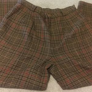 High waisted plaid pants